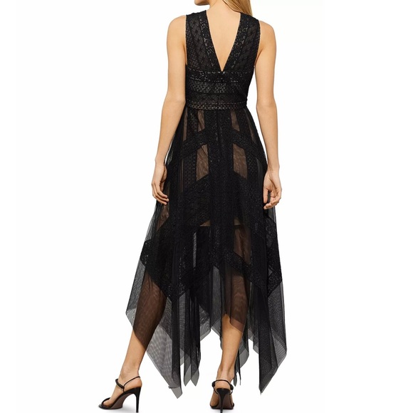 BCBGMAXAZRIA Lace Trim Evening Gown - Picture 2 of 6